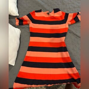 Ann Taylor Orange and Black A-Line Dress